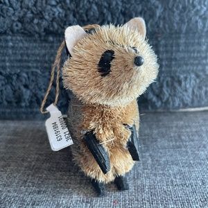 NWT Handmade Forest Friends Raccoon Brush Ornament from Anthropologie